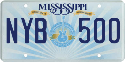MS license plate NYB500