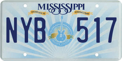 MS license plate NYB517