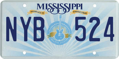 MS license plate NYB524