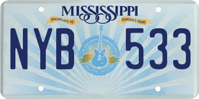 MS license plate NYB533