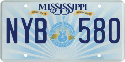MS license plate NYB580