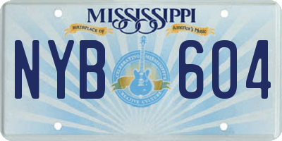 MS license plate NYB604