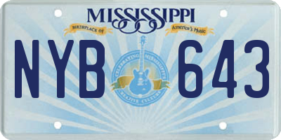 MS license plate NYB643