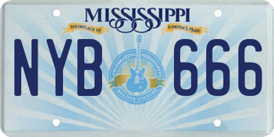 MS license plate NYB666