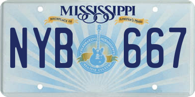 MS license plate NYB667