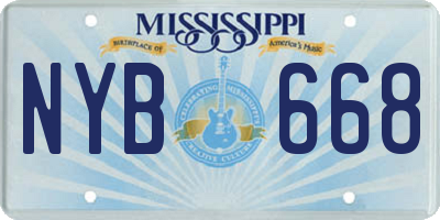 MS license plate NYB668