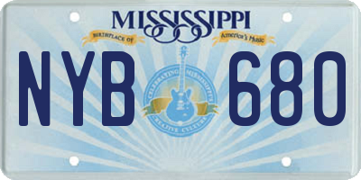 MS license plate NYB680