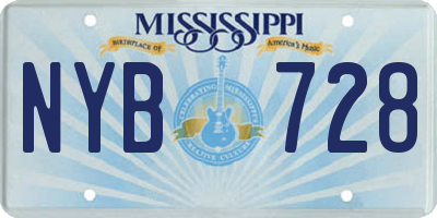 MS license plate NYB728