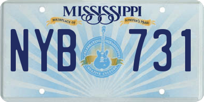 MS license plate NYB731