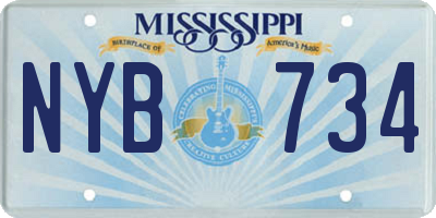 MS license plate NYB734