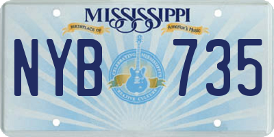 MS license plate NYB735