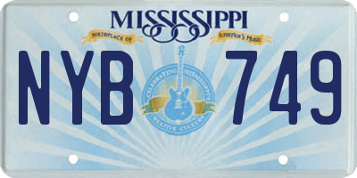 MS license plate NYB749