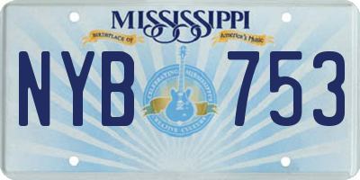 MS license plate NYB753