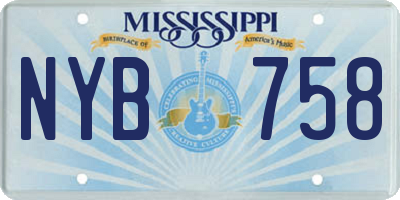 MS license plate NYB758