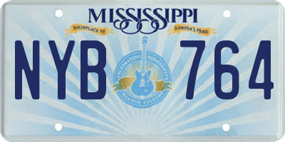 MS license plate NYB764