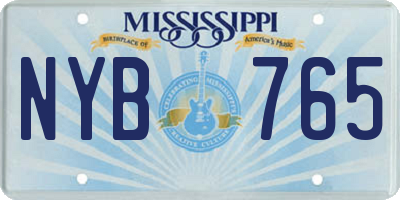 MS license plate NYB765