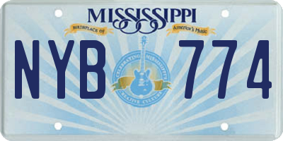 MS license plate NYB774