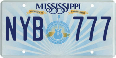 MS license plate NYB777