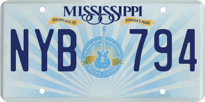 MS license plate NYB794