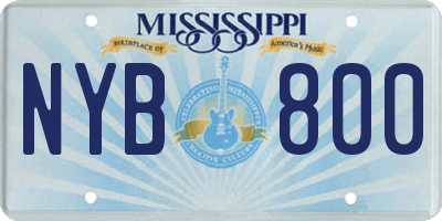 MS license plate NYB800