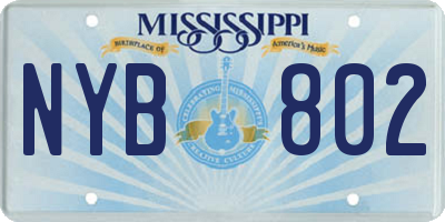 MS license plate NYB802