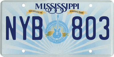 MS license plate NYB803