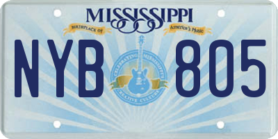 MS license plate NYB805