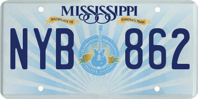 MS license plate NYB862