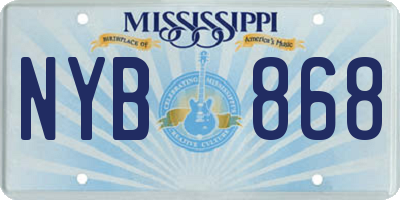 MS license plate NYB868