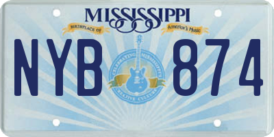 MS license plate NYB874