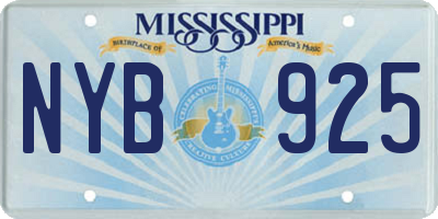 MS license plate NYB925
