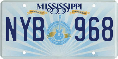 MS license plate NYB968