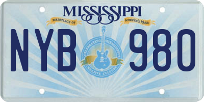 MS license plate NYB980