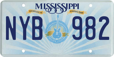 MS license plate NYB982