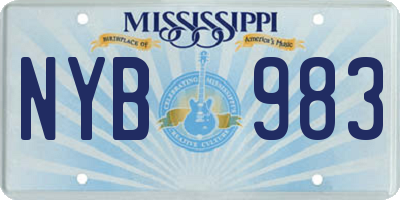 MS license plate NYB983