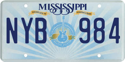 MS license plate NYB984
