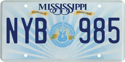 MS license plate NYB985
