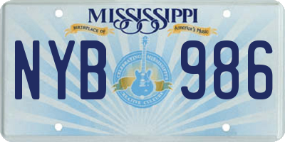 MS license plate NYB986