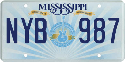 MS license plate NYB987