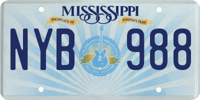 MS license plate NYB988