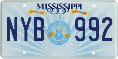 MS license plate NYB992