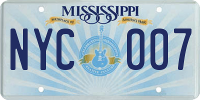MS license plate NYC007