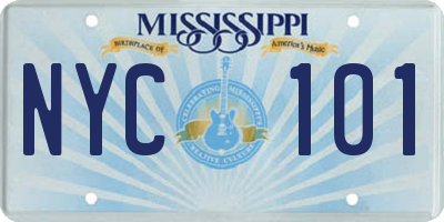 MS license plate NYC101