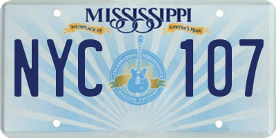 MS license plate NYC107