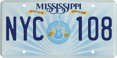 MS license plate NYC108