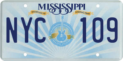 MS license plate NYC109