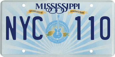 MS license plate NYC110