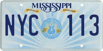 MS license plate NYC113