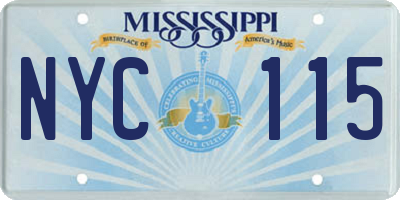MS license plate NYC115