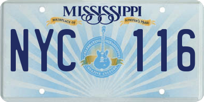 MS license plate NYC116